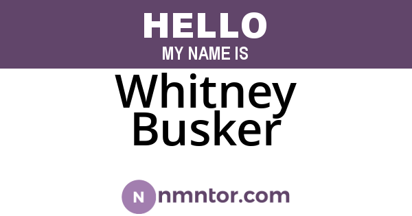 Whitney Busker