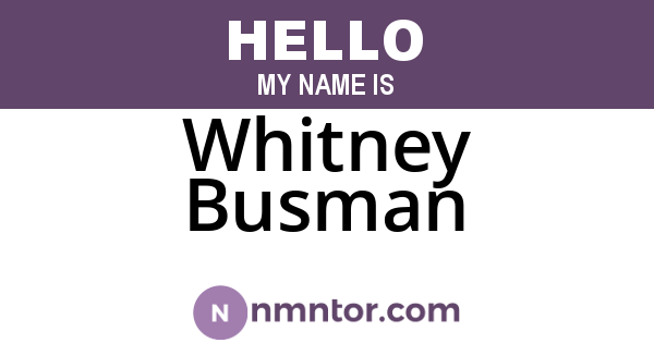 Whitney Busman