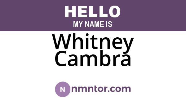 Whitney Cambra