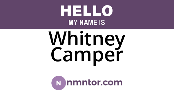 Whitney Camper