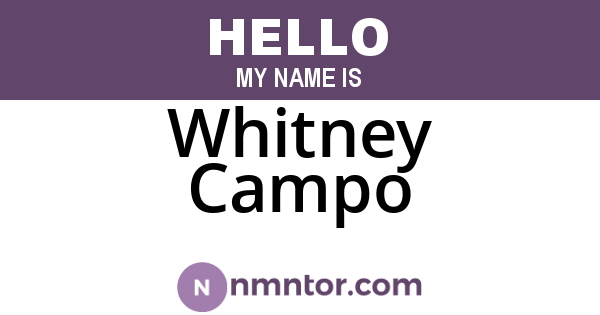 Whitney Campo