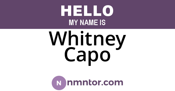 Whitney Capo