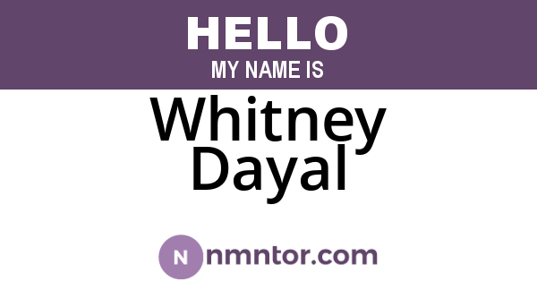Whitney Dayal
