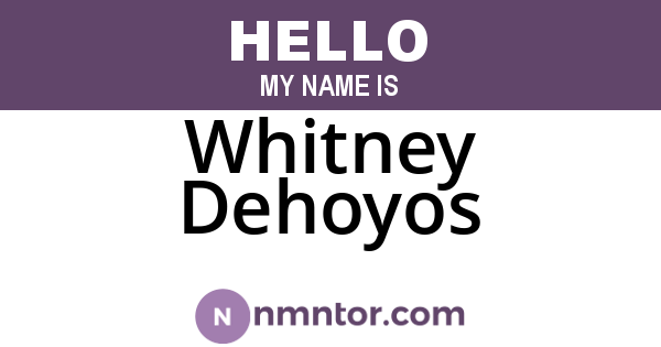 Whitney Dehoyos