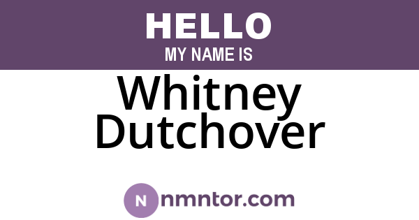 Whitney Dutchover
