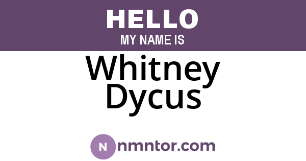 Whitney Dycus