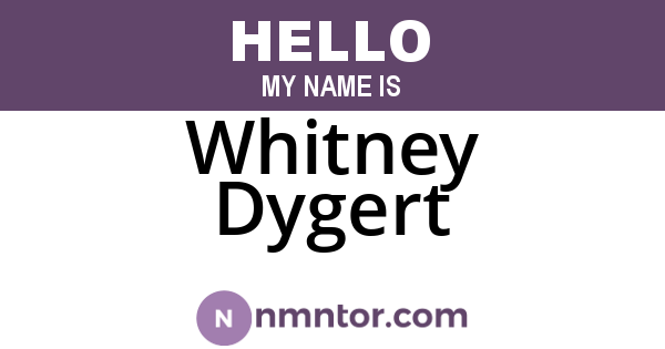 Whitney Dygert