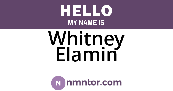 Whitney Elamin