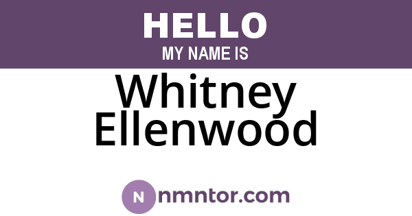 Whitney Ellenwood