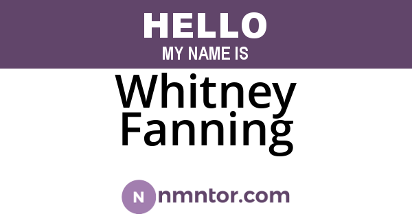 Whitney Fanning