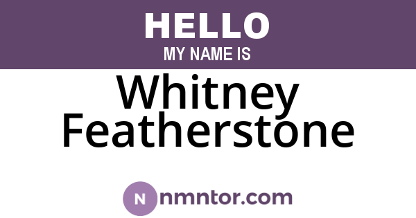Whitney Featherstone