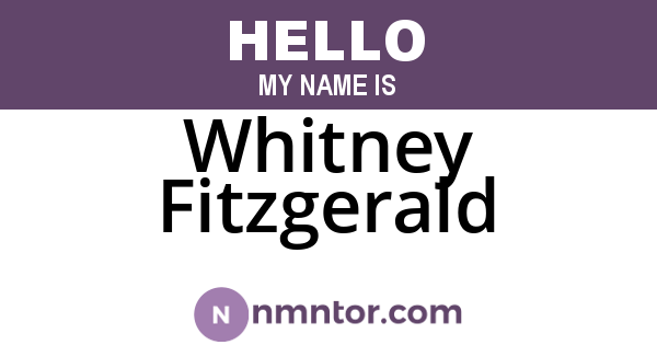 Whitney Fitzgerald