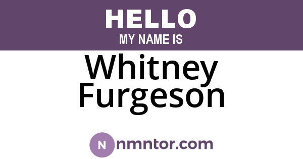 Whitney Furgeson