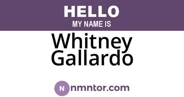 Whitney Gallardo