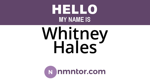 Whitney Hales