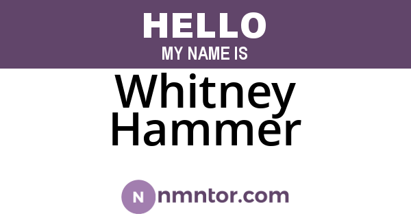 Whitney Hammer