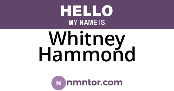 Whitney Hammond