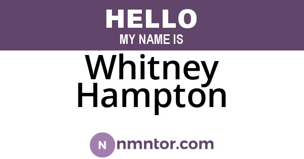 Whitney Hampton