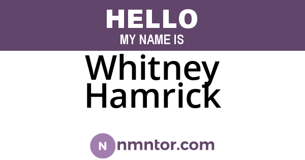 Whitney Hamrick