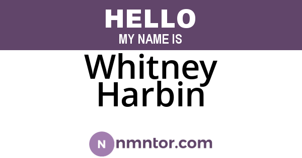 Whitney Harbin