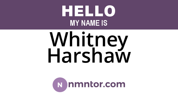 Whitney Harshaw