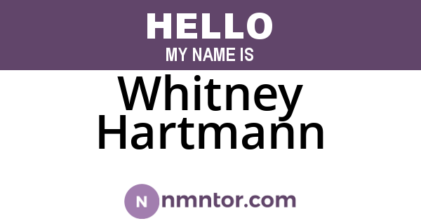 Whitney Hartmann