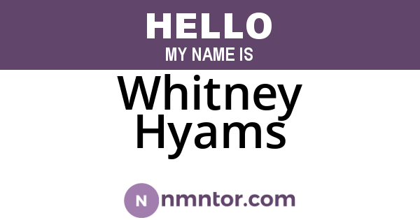 Whitney Hyams