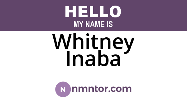 Whitney Inaba