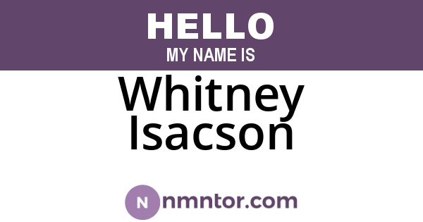 Whitney Isacson