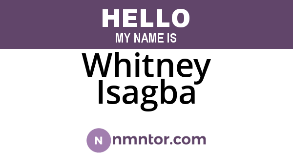Whitney Isagba