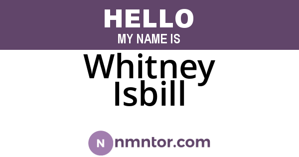 Whitney Isbill