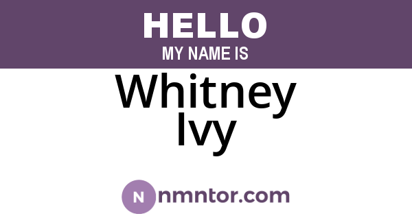 Whitney Ivy