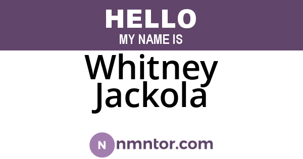 Whitney Jackola