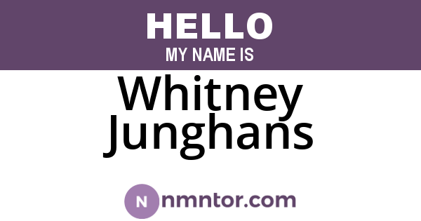 Whitney Junghans