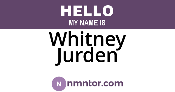 Whitney Jurden