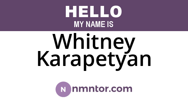 Whitney Karapetyan