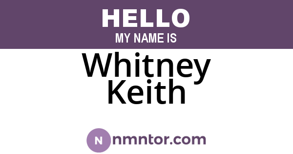 Whitney Keith