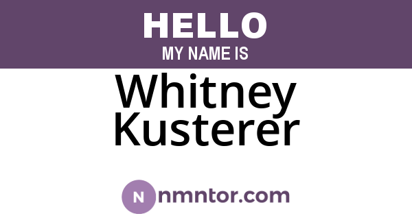 Whitney Kusterer