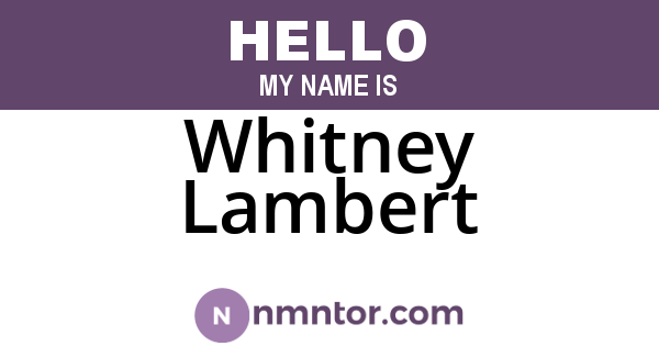Whitney Lambert
