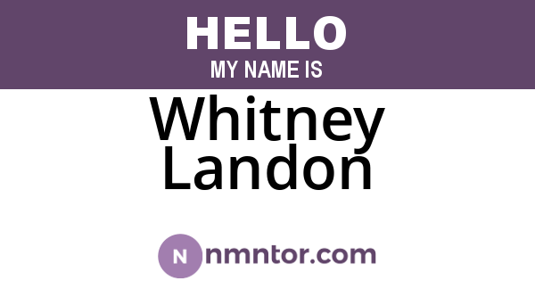 Whitney Landon