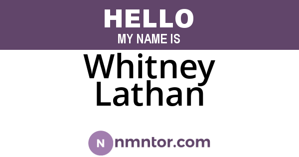 Whitney Lathan