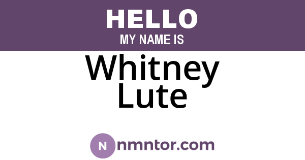 Whitney Lute