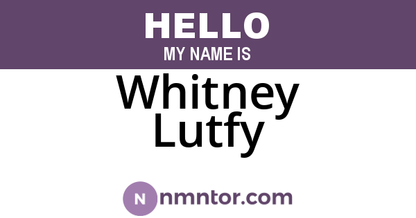 Whitney Lutfy