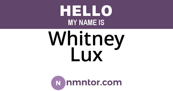 Whitney Lux