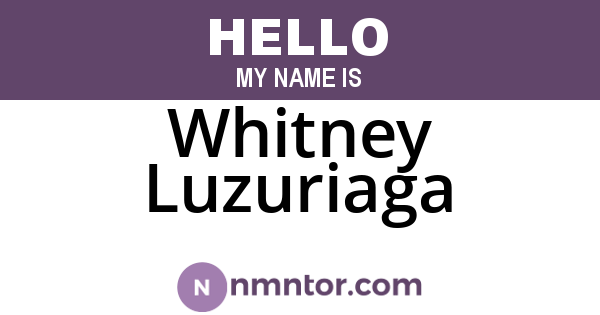 Whitney Luzuriaga
