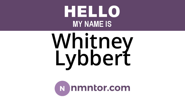 Whitney Lybbert