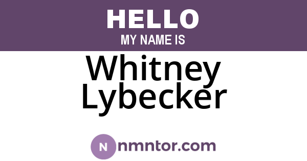 Whitney Lybecker