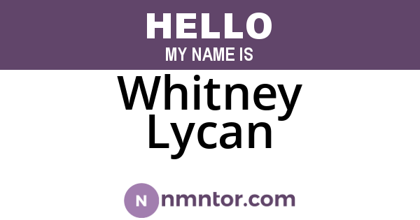 Whitney Lycan