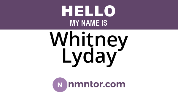 Whitney Lyday