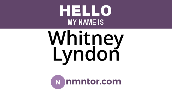 Whitney Lyndon